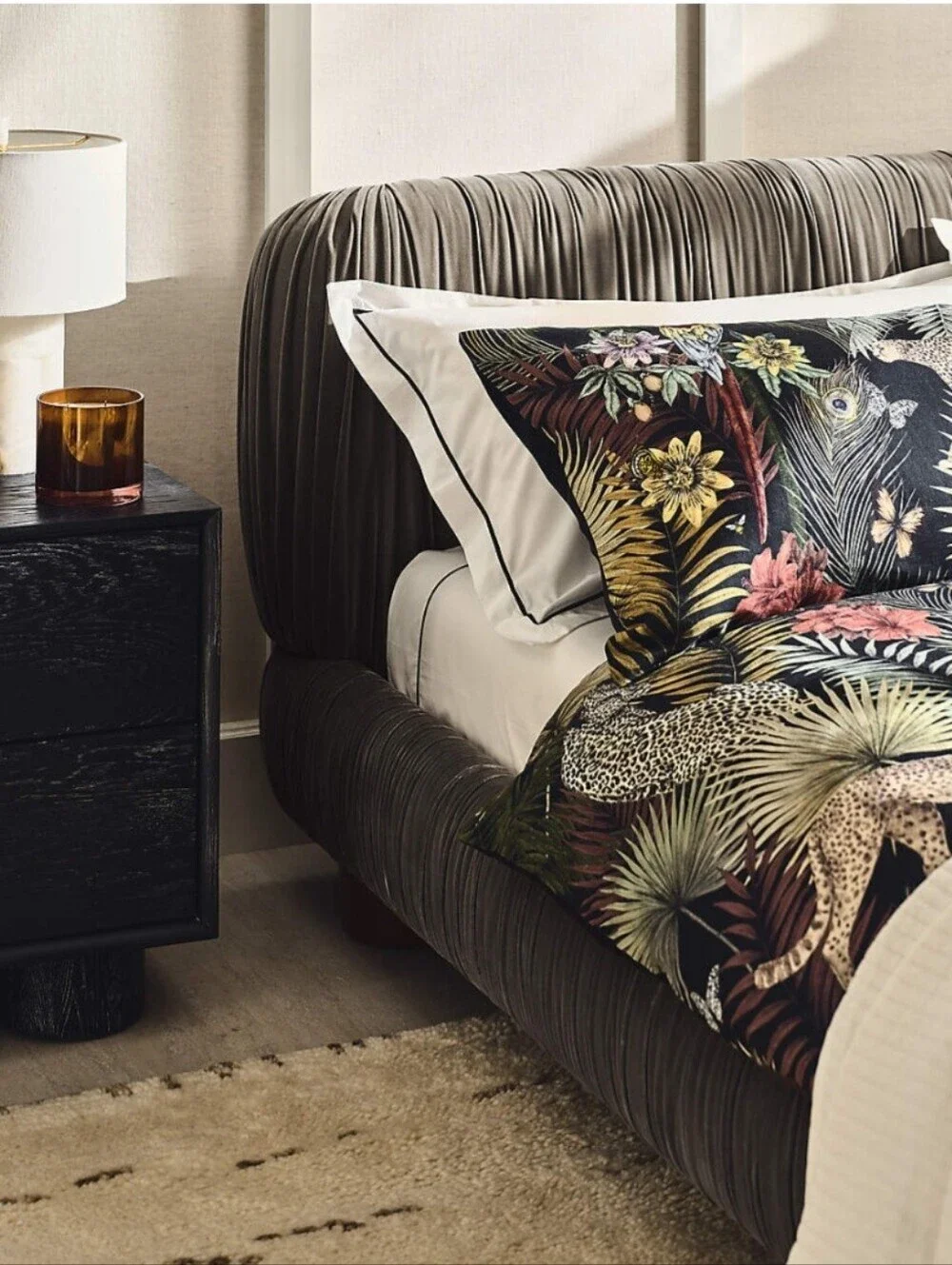 Exclusive Best Seller Palm Grove Linen King Duvet Cover Black & Tencel